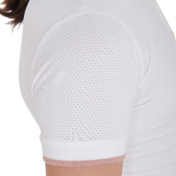 Ademend wedstrijdshirt meisje getailleerd korte mouwen Clara Equestro Wit