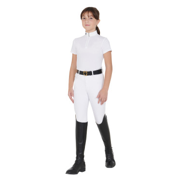 Getailleerd wedstrijdshirt meisje met korte mouwen en ritssluiting Lusineh Equestro Getailleerd wedstrijdshirt meisje met korte mouwen en ritssluiting Lusineh Equestro