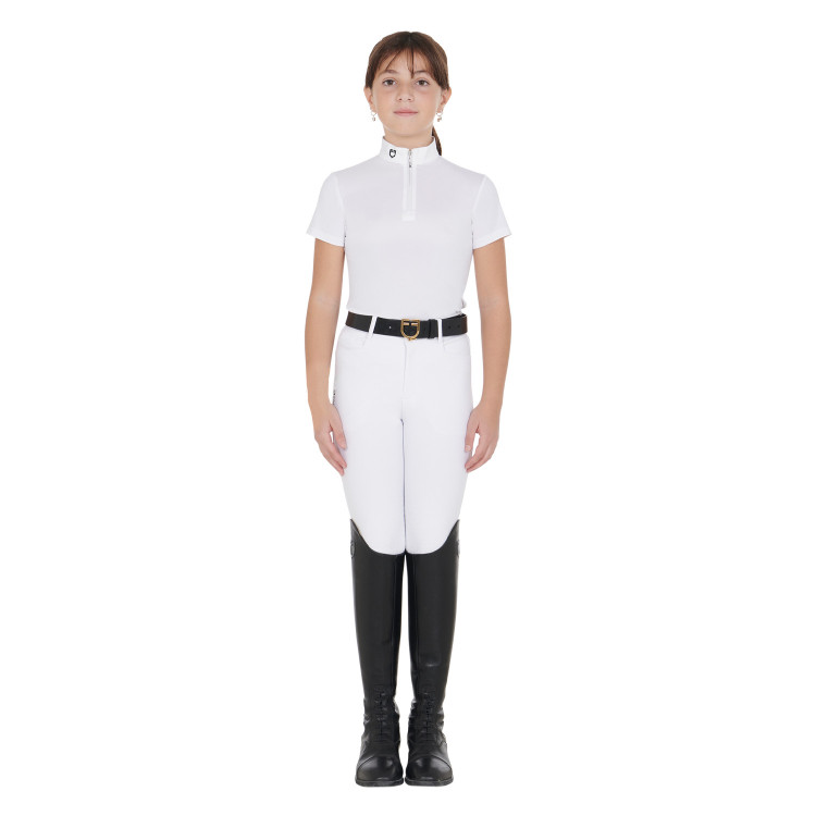Getailleerd wedstrijdshirt meisje met korte mouwen en ritssluiting Lusineh Equestro Getailleerd wedstrijdshirt meisje met korte mouwen en ritssluiting Lusineh Equestro