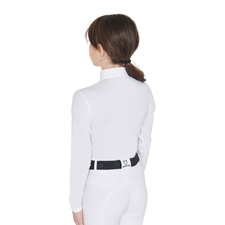 Wedstrijdshirt meisje UV-werend getailleerd lange mouwen met ritssluiting Anahid Equestro Wedstrijdshirt meisje UV-werend getailleerd lange mouwen met ritssluiting Anahid Equestro
