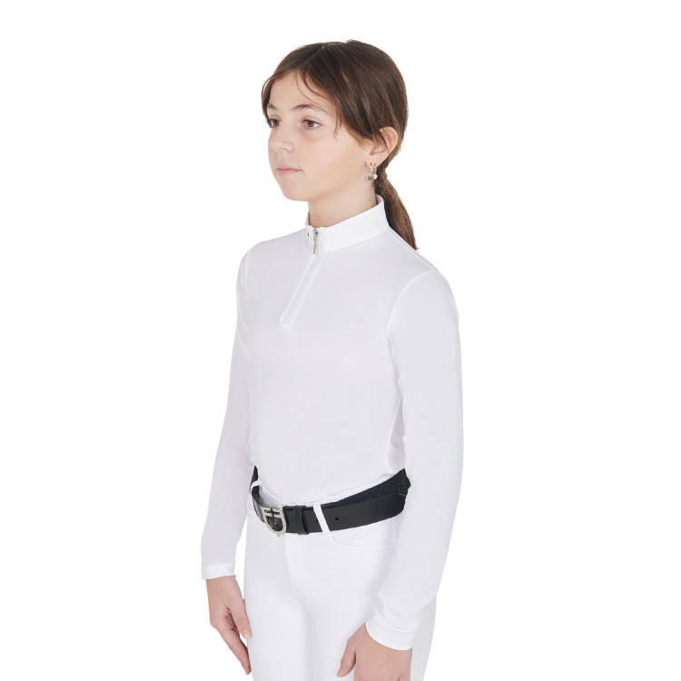 Wedstrijdshirt meisje UV-werend getailleerd lange mouwen met ritssluiting Anahid Equestro Wedstrijdshirt meisje UV-werend getailleerd lange mouwen met ritssluiting Anahid Equestro