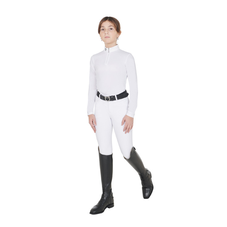 Wedstrijdshirt meisje UV-werend getailleerd lange mouwen met ritssluiting Anahid Equestro Wedstrijdshirt meisje UV-werend getailleerd lange mouwen met ritssluiting Anahid Equestro