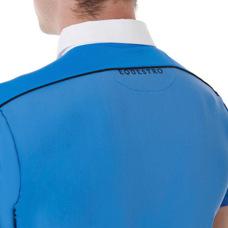 Wedstrijdpolo met korte mouwen voor heren met ritssluiting en mesh afwerking Equestro Wedstrijdpolo met korte mouwen voor heren met ritssluiting en mesh afwerking Equestro