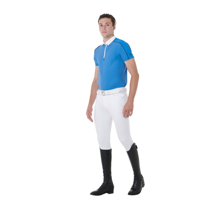 Wedstrijdpolo met korte mouwen voor heren met ritssluiting en mesh afwerking Equestro Wedstrijdpolo met korte mouwen voor heren met ritssluiting en mesh afwerking Equestro