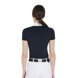 Aangepaste wedstrijdpolo met korte mouwen voor dames Mariam Equestro Marine / wit Blauw