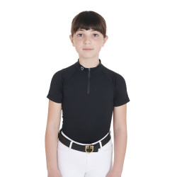 Technisch trainingsshirt met korte mouwen voor kinderen met ritssluiting Equestro