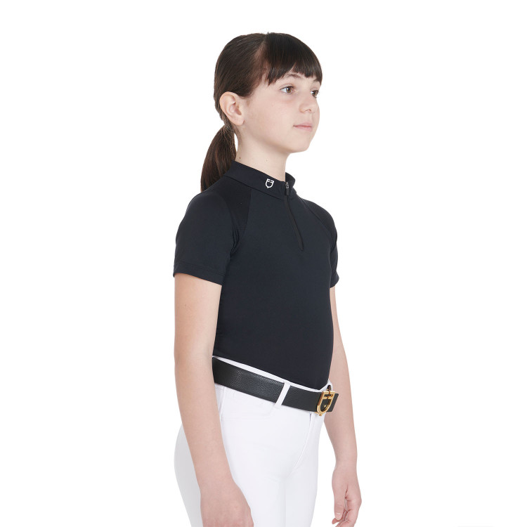 Technisch trainingsshirt met korte mouwen voor kinderen met ritssluiting Equestro Technisch trainingsshirt met korte mouwen voor kinderen met ritssluiting Equestro