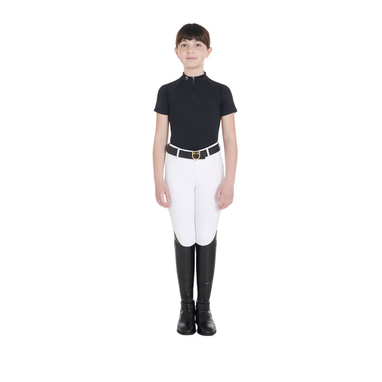 Technisch trainingsshirt met korte mouwen voor kinderen met ritssluiting Equestro Technisch trainingsshirt met korte mouwen voor kinderen met ritssluiting Equestro