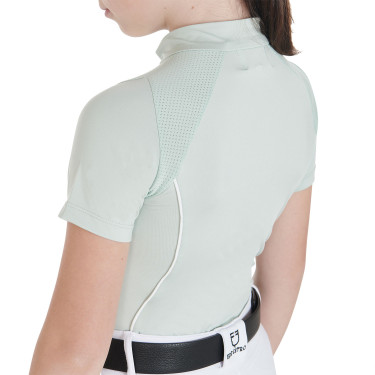 Technisch trainingsshirt met korte mouwen voor kinderen met ritssluiting Equestro Lichtgroen Technisch trainingsshirt met korte mouwen voor kinderen met ritssluiting Equestro Lichtgroen