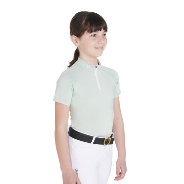 Technisch trainingsshirt met korte mouwen voor kinderen met ritssluiting Equestro Lichtgroen Technisch trainingsshirt met korte mouwen voor kinderen met ritssluiting Equestro Lichtgroen