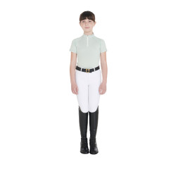 Technisch trainingsshirt met korte mouwen voor kinderen met ritssluiting Equestro Lichtgroen Technisch trainingsshirt met korte mouwen voor kinderen met ritssluiting Equestro Lichtgroen