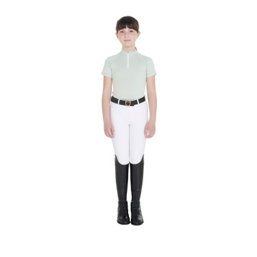 Technisch trainingsshirt met korte mouwen voor kinderen met ritssluiting Equestro Lichtgroen Technisch trainingsshirt met korte mouwen voor kinderen met ritssluiting Equestro Lichtgroen