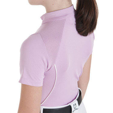 Technisch trainingsshirt met korte mouwen voor kinderen met ritssluiting Equestro Lila Blauw Technisch trainingsshirt met korte mouwen voor kinderen met ritssluiting Equestro Lila Blauw