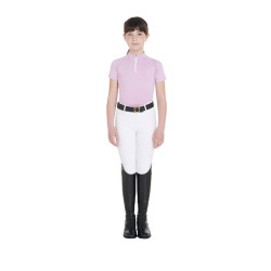 Technisch trainingsshirt met korte mouwen voor kinderen met ritssluiting Equestro Lila Blauw Technisch trainingsshirt met korte mouwen voor kinderen met ritssluiting Equestro Lila Blauw