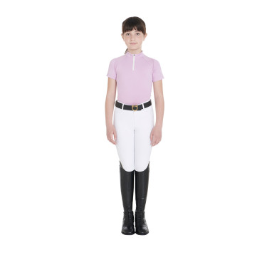 Technisch trainingsshirt met korte mouwen voor kinderen met ritssluiting Equestro Lila Blauw Technisch trainingsshirt met korte mouwen voor kinderen met ritssluiting Equestro Lila Blauw