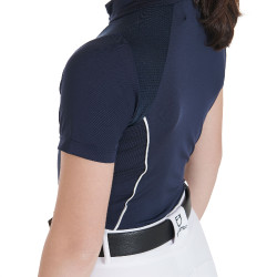 Technisch trainingsshirt met korte mouwen voor kinderen met ritssluiting Equestro Marine Marineblauw Technisch trainingsshirt met korte mouwen voor kinderen met ritssluiting Equestro Marine Marineblauw