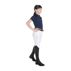 Technisch trainingsshirt met korte mouwen voor kinderen met ritssluiting Equestro Marine Marineblauw Technisch trainingsshirt met korte mouwen voor kinderen met ritssluiting Equestro Marine Marineblauw