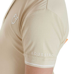 Technisch trainingsshirt voor kinderen in antibacteriële stof Equestro Oxfordbruin Roze