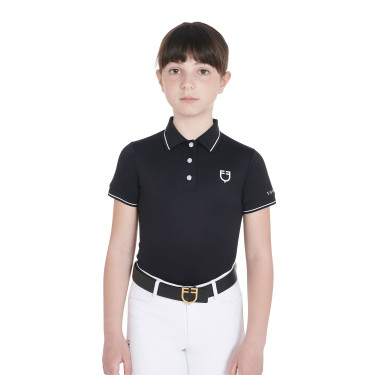 Technisch trainingsshirt voor kinderen in antibacteriële stof Equestro Zwart