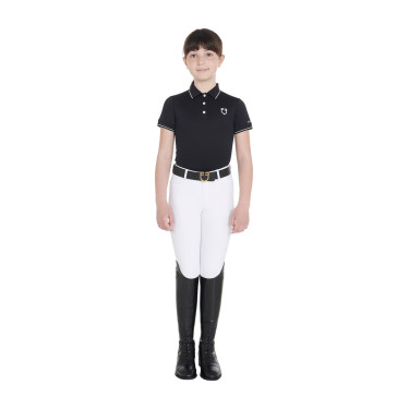 Technisch trainingsshirt voor kinderen in antibacteriële stof Equestro Zwart