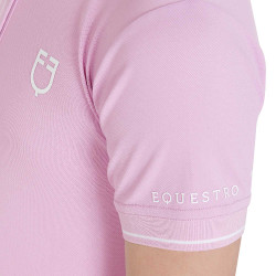 Technisch trainingsshirt voor kinderen in antibacteriële stof Equestro Lila Blauw