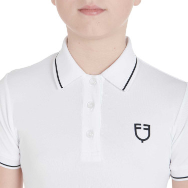 Technisch trainingsshirt voor kinderen in antibacteriële stof Equestro Wit