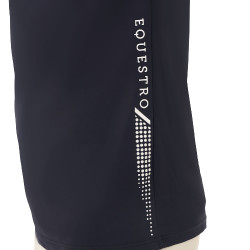 Tweekleurige aansluitende trainingspolo met korte mouwen en ritssluiting voor heren Equestro Marineblazer / antiek wit Marinebla