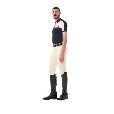 Tweekleurige aansluitende trainingspolo met korte mouwen en ritssluiting voor heren Equestro Tweekleurige aansluitende trainingspolo met korte mouwen en ritssluiting voor heren Equestro