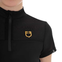 Polo met mesh-inzetten dames Equestro Zwart Polo met mesh-inzetten dames Equestro Zwart