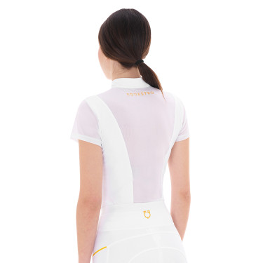 Polo met mesh-inzetten dames Equestro Wit Polo met mesh-inzetten dames Equestro Wit