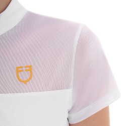 Polo met mesh-inzetten dames Equestro Wit Polo met mesh-inzetten dames Equestro Wit