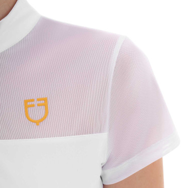 Polo met mesh-inzetten dames Equestro Wit Polo met mesh-inzetten dames Equestro Wit