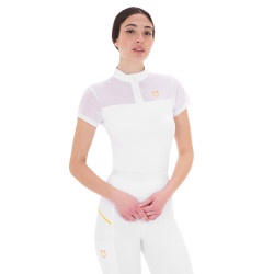 Polo met mesh-inzetten dames Equestro Wit Polo met mesh-inzetten dames Equestro Wit