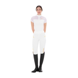 Polo met mesh-inzetten dames Equestro Wit Polo met mesh-inzetten dames Equestro Wit