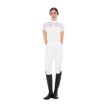 Polo met mesh-inzetten dames Equestro Wit Polo met mesh-inzetten dames Equestro Wit