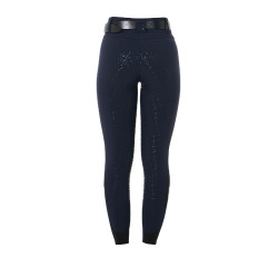 Damesbroek met hoge taille en volledige grip Equestro Marine Marineblauw Damesbroek met hoge taille en volledige grip Equestro Marine Marineblauw