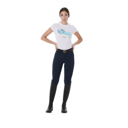 Damesbroek met hoge taille en volledige grip Equestro Marine Marineblauw Damesbroek met hoge taille en volledige grip Equestro Marine Marineblauw