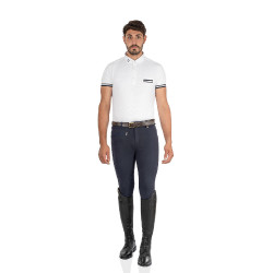 Herenbroek Urano van stretchkatoen Equestro Marine Marineblauw