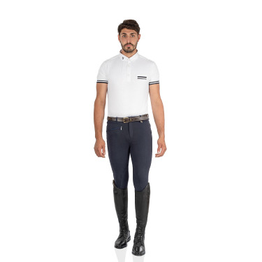Herenbroek Urano van stretchkatoen Equestro Marine Marineblauw