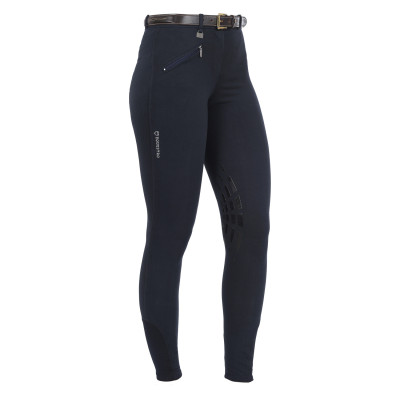Pantalon femme Selene avec grip genou en coton stretch Equestro Marine
