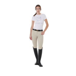 Damesbroek met volledig grip Aria van technisch stof Equestro Oxfordbruin Roze