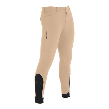 Slim-fit broek met grip heren met logo Caspar Equestro Wierook Beige