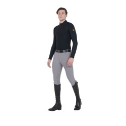 Slim-fit broek met grip heren met logo Caspar Equestro Grijs rijp