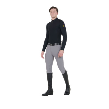 Slim-fit broek met grip heren met logo Caspar Equestro Grijs rijp