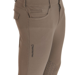 Slim-fit broek met grip heren met logo Caspar Equestro Walnoot Bruin