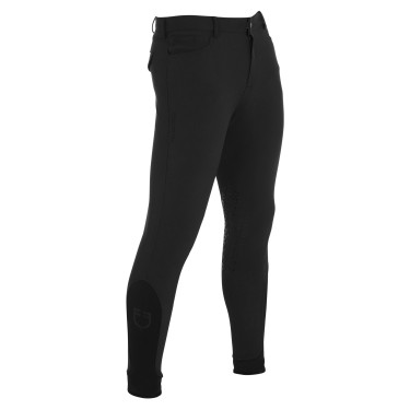 Slim-fit broek met grip heren met logo Caspar Equestro Zwart