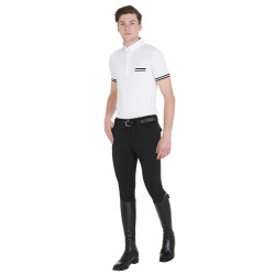Slim-fit broek met grip heren met logo Caspar Equestro Zwart