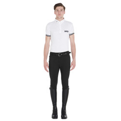 Slim-fit broek met grip heren met logo Caspar Equestro Zwart
