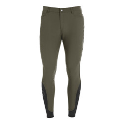 Slim-fit broek met grip heren met logo Caspar Equestro Legergroen Blauw