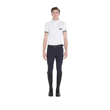 Slim-fit broek met grip heren met logo Caspar Equestro Marine Marineblauw